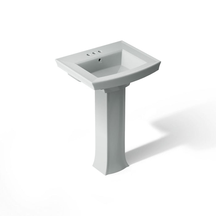 KOHLER K-2359-4 Archer 24" Rectangular Pedestal Bathroom Sink, Ice Grey - 3/4 view of product