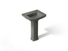 KOHLER K-2359-4 Archer 24" Rectangular Pedestal Bathroom Sink, Thunder Grey - 3/4 view of product