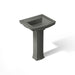 KOHLER K-2359-4 Archer 24" Rectangular Pedestal Bathroom Sink, Thunder Grey - 3/4 view of product