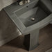 KOHLER K-2359-4 Archer 24" Rectangular Pedestal Bathroom Sink, Thunder Grey - Shows close up detail of product in room