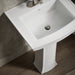 KOHLER K-2359-4 Archer 24" Rectangular Pedestal Bathroom Sink, White - Shows close up detail of product in room