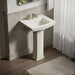 KOHLER K-2359-8 Archer 24" Rectangular Pedestal Bathroom Sink, Biscuit - image focused on single product story