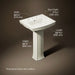 3/4 view of product with dimensions