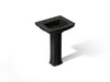 KOHLER K-2359-8 Archer 24" Rectangular Pedestal Bathroom Sink, Black Black - 3/4 view of product