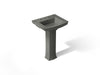 KOHLER K-2359-8 Archer 24" Rectangular Pedestal Bathroom Sink, Thunder Grey - 3/4 view of product