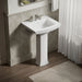 KOHLER K-2359-8 Archer 24" Rectangular Pedestal Bathroom Sink, White - image focused on single product story