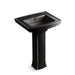 KOHLER K-2359-1 Archer 24" rectangular pedestal bathroom sink, black black