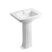 KOHLER K-2359-1 Archer 24" rectangular pedestal bathroom sink, white