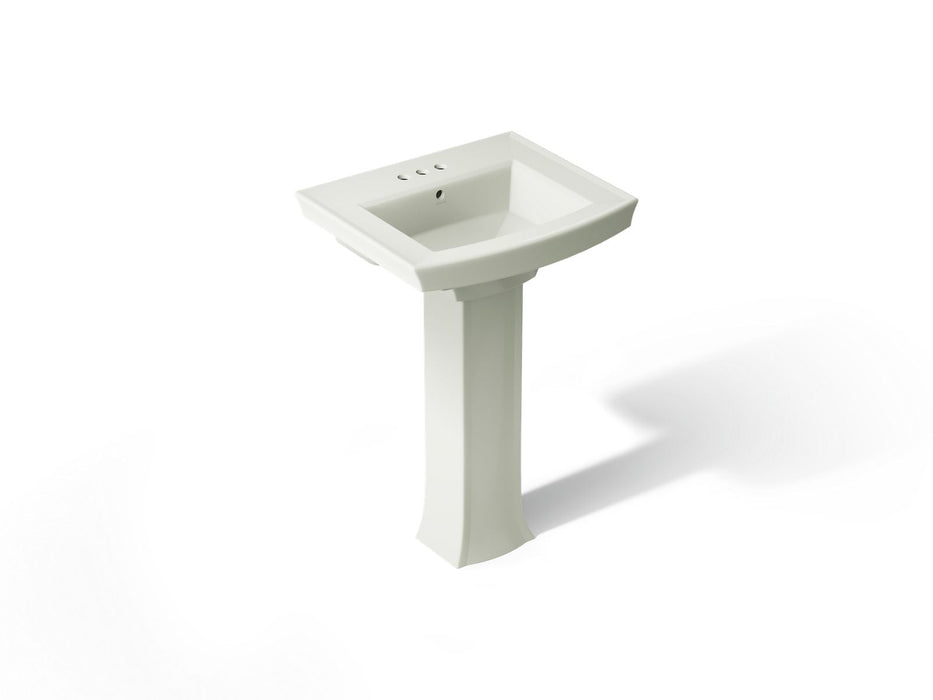 KOHLER K-2359-4 Archer 24" rectangular pedestal bathroom sink, dune