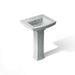KOHLER K-2359-4 Archer 24" rectangular pedestal bathroom sink, ice grey