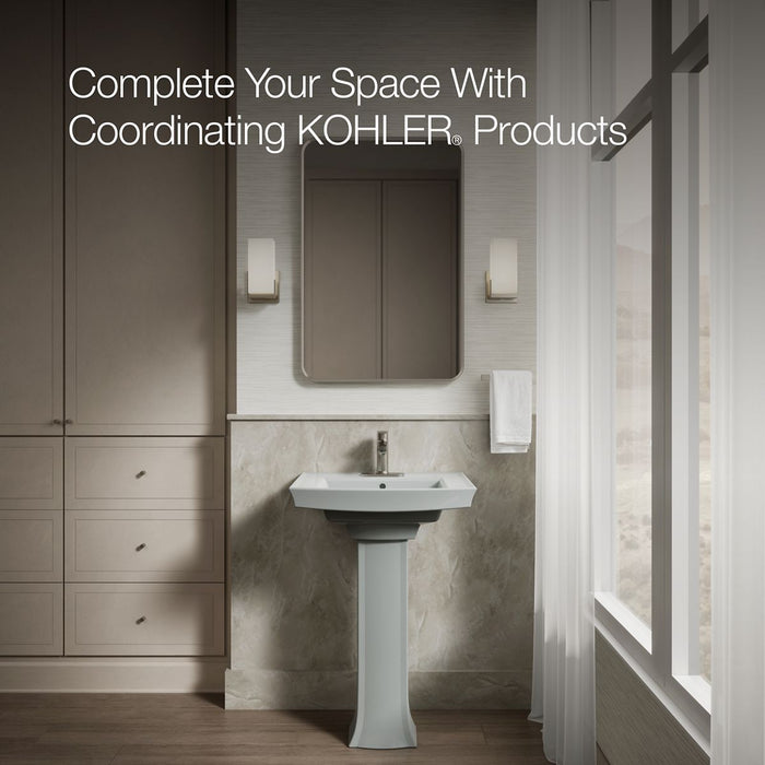 KOHLER K-2359-4 Archer 24" rectangular pedestal bathroom sink, ice grey - view 5