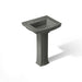 KOHLER K-2359-4 Archer 24" rectangular pedestal bathroom sink, thunder grey