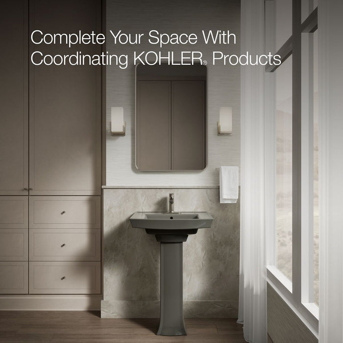 KOHLER K-2359-4 Archer 24" rectangular pedestal bathroom sink