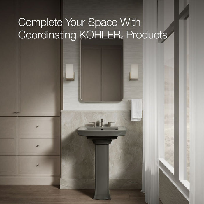 KOHLER K-2359-8 Archer 24" rectangular pedestal bathroom sink