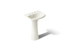 KOHLER K-2362-8 Cimarron 22-3/4" Rectangular Pedestal Bathroom Sink, Biscuit - 3/4 view of product