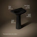 3/4 view of product with dimensions