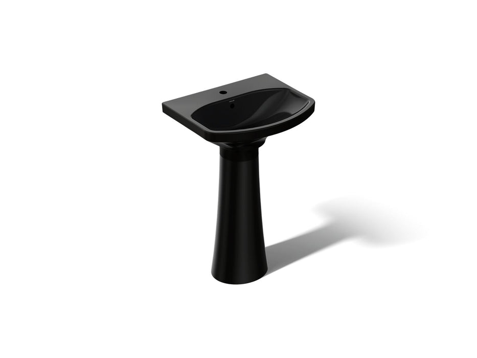 KOHLER K-2362-1 Cimarron 22-3/4" rectangular pedestal bathroom sink, black black