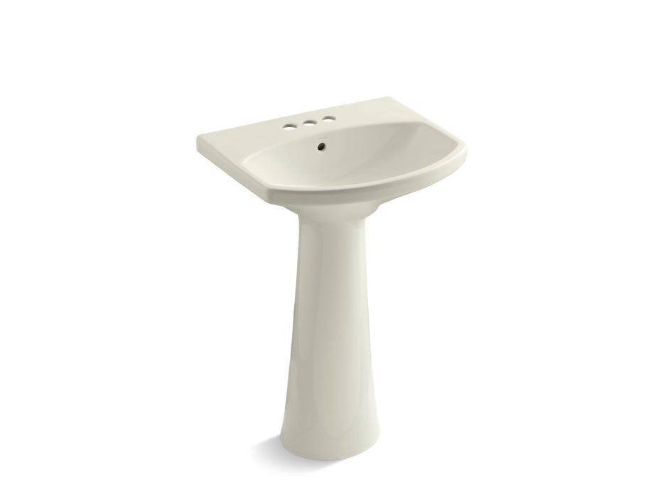 KOHLER K-2362-4 Cimarron Pedestal Sink Combination with 4" Centerset, biscuit