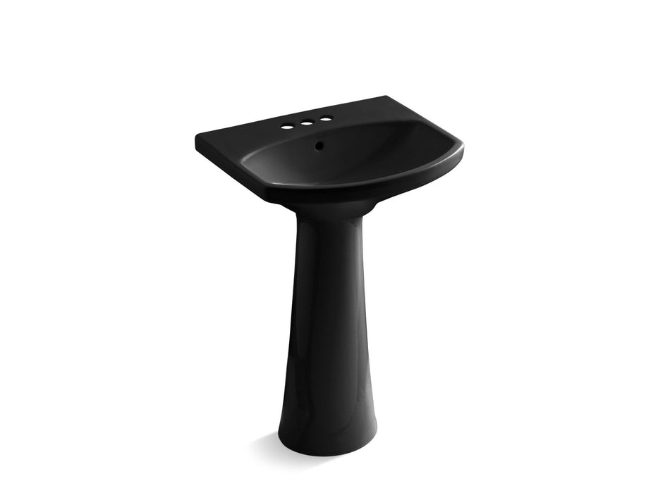 KOHLER K-2362-4 Cimarron Pedestal Sink Combination with 4" Centerset, black black