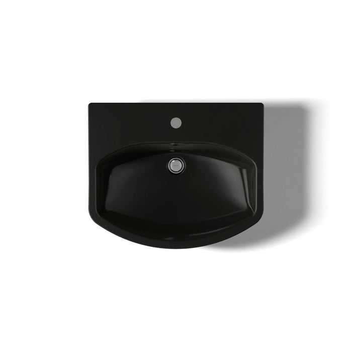 KOHLER K-2363-1 Cimarron 22-3/4" rectangular pedestal bathroom sink, black black - view 3