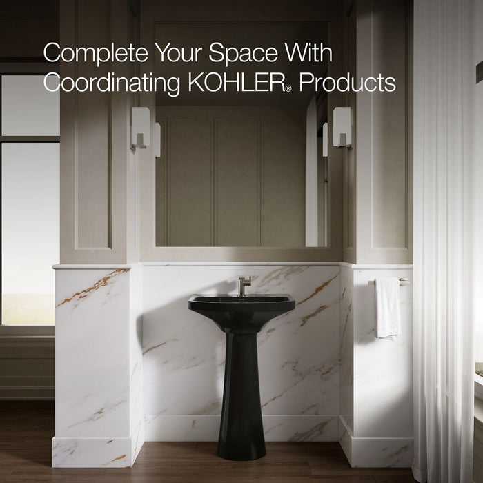 KOHLER K-2363-1 Cimarron 22-3/4" rectangular pedestal bathroom sink, black black - view 5