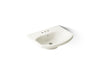 KOHLER K-2363-4 Cimarron 22-3/4" rectangular pedestal bathroom sink, biscuit