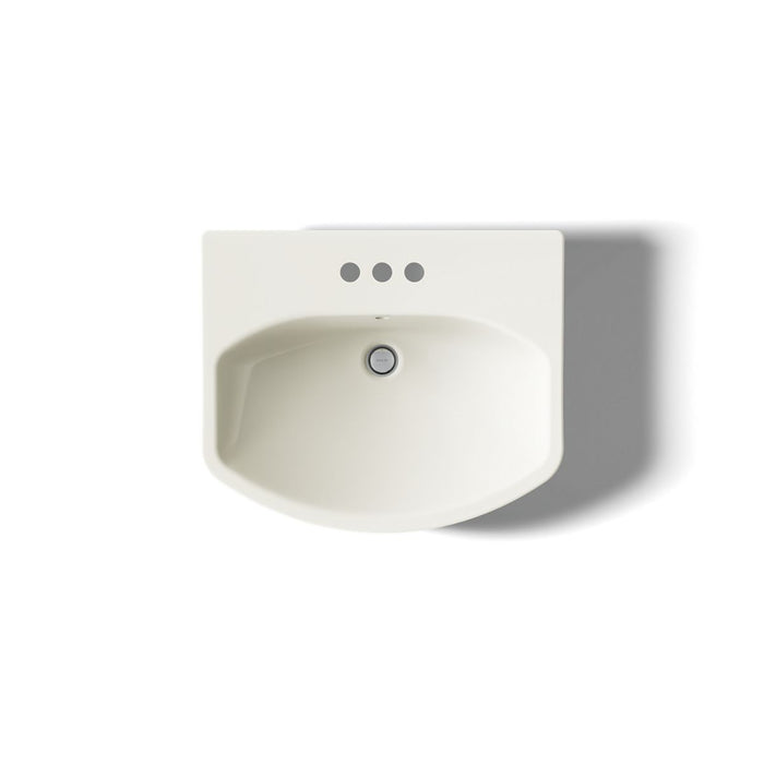 KOHLER K-2363-4 Cimarron 22-3/4" rectangular pedestal bathroom sink, biscuit - view 2