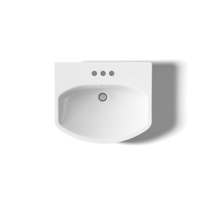 KOHLER K-2363-4 Cimarron 22-3/4" rectangular pedestal bathroom sink, white - view 3