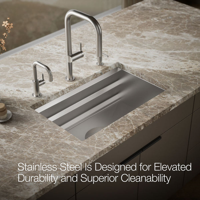 KOHLER K-23651 Prolific 29" undermount single-bowl workstation kitchen sink