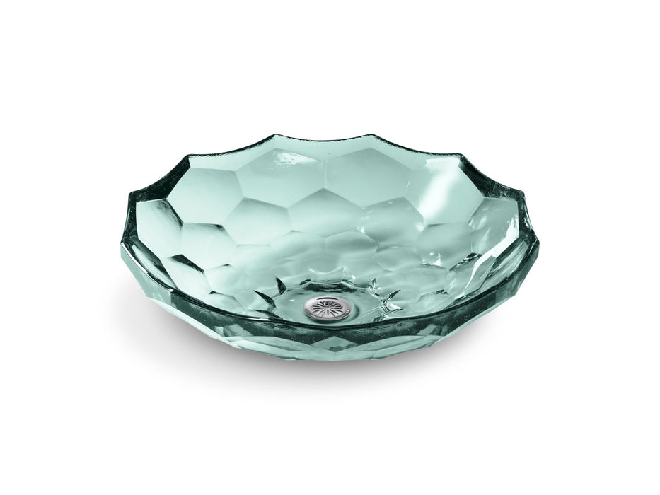 KOHLER K-2373 Briolette 17-1/2" round vessel bathroom sink, no overflow, translucent dew