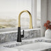 KOHLER K-23764 Tone Pull-down kitchen sink faucet with three-function sprayhead, matte black with brushed moderne brass -...
