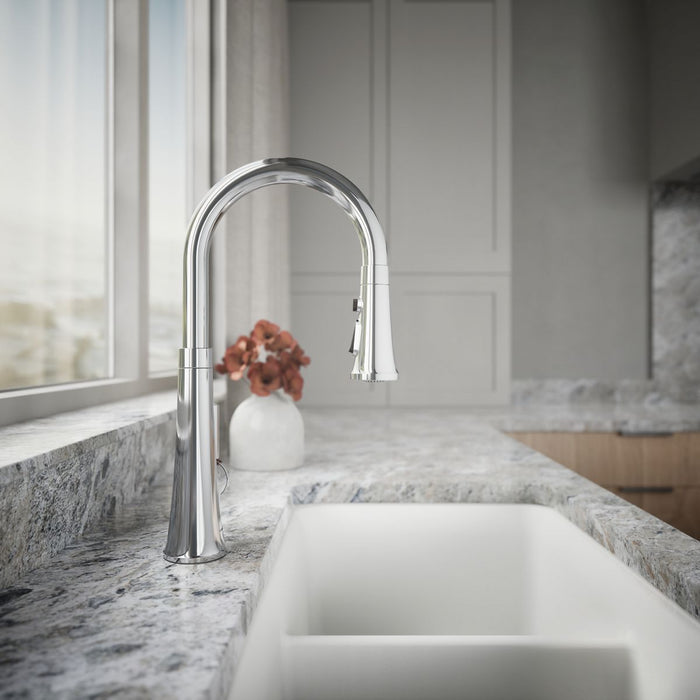 KOHLER K-23764 Tone Pull-down kitchen sink faucet with three-function sprayhead, polished chrome - view 2