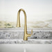 KOHLER K-23764 Tone Pull-down kitchen sink faucet with three-function sprayhead, vibrant brushed moderne brass - view 4