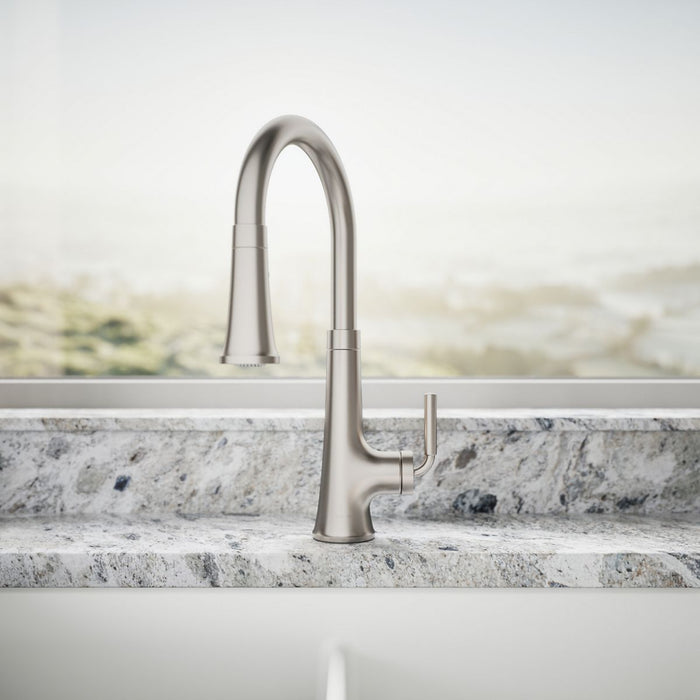 KOHLER K-23764 Tone Pull-down kitchen sink faucet with three-function sprayhead, vibrant stainless - view 4