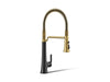 KOHLER K-23765 Tone Semi-professional pull-down kitchen sink faucet with three-function sprayhead, matte black with...