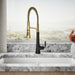 KOHLER K-23765 Tone Semi-professional pull-down kitchen sink faucet with three-function sprayhead, matte black with...