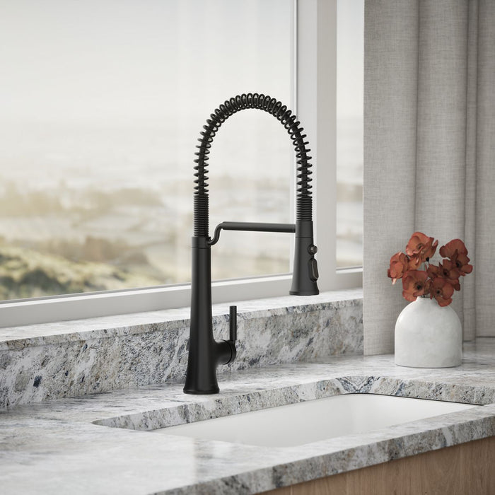KOHLER K-23765 Tone Semi-professional pull-down kitchen sink faucet with three-function sprayhead, matte black - view 3