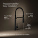 KOHLER K-23765 Tone Semi-professional pull-down kitchen sink faucet with three-function sprayhead, matte black - view 5