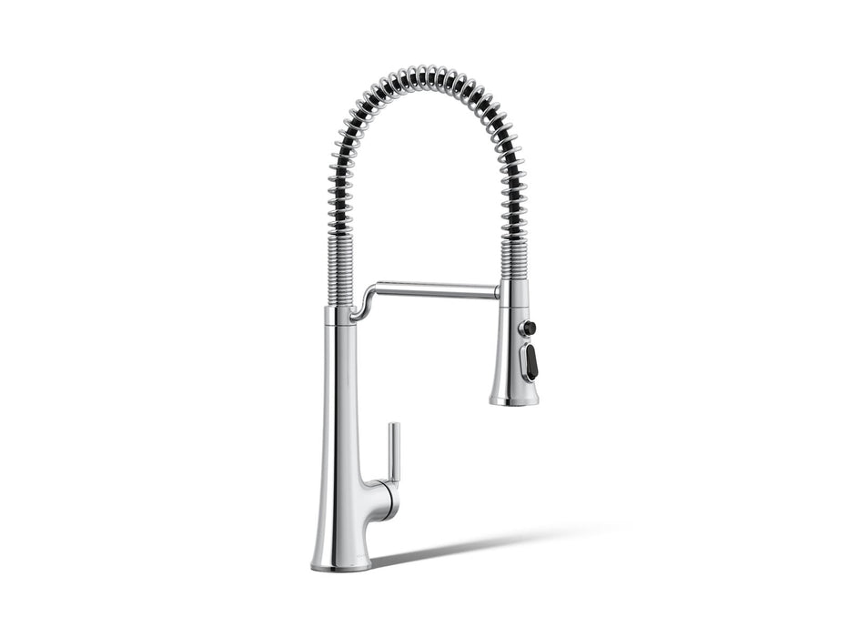 KOHLER K-23765 Tone Semi-professional pull-down kitchen sink faucet with three-function sprayhead, polished chrome