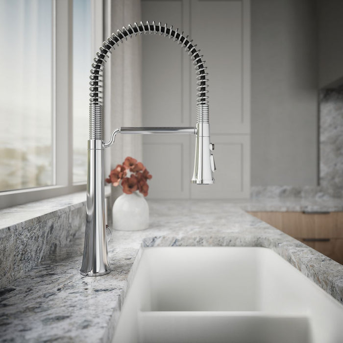 KOHLER K-23765 Tone Semi-professional pull-down kitchen sink faucet with three-function sprayhead, polished chrome - view 2