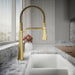 KOHLER K-23765 Tone Semi-professional pull-down kitchen sink faucet with three-function sprayhead, vibrant brushed...