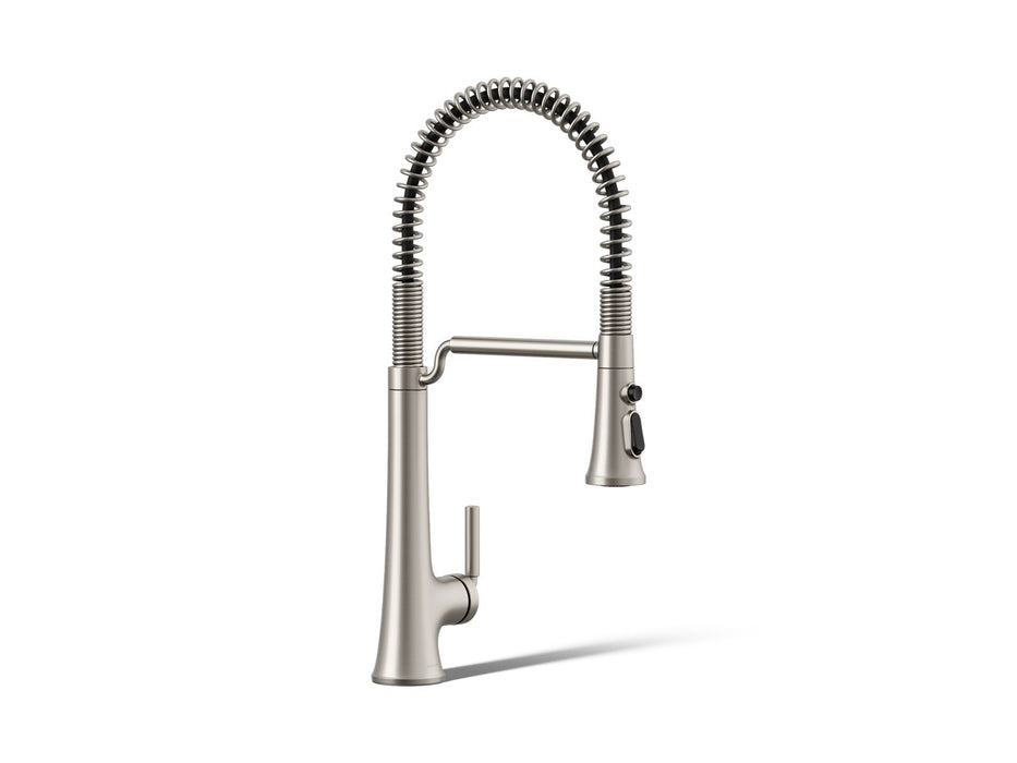 KOHLER K-23765 Tone Semi-professional pull-down kitchen sink faucet with three-function sprayhead, vibrant stainless