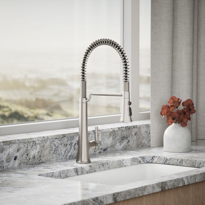 KOHLER K-23765 Tone Semi-professional pull-down kitchen sink faucet with three-function sprayhead, vibrant stainless - view 3