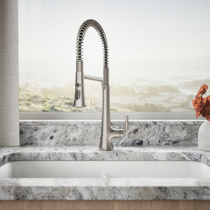 KOHLER K-23765 Tone Semi-professional pull-down kitchen sink faucet with three-function sprayhead, vibrant stainless - view 4