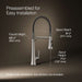 KOHLER K-23765 Tone Semi-professional pull-down kitchen sink faucet with three-function sprayhead, vibrant stainless - view 5