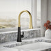 KOHLER K-23766 Tone Touchless pull-down kitchen sink faucet with three-function sprayhead, matte black with brushed...