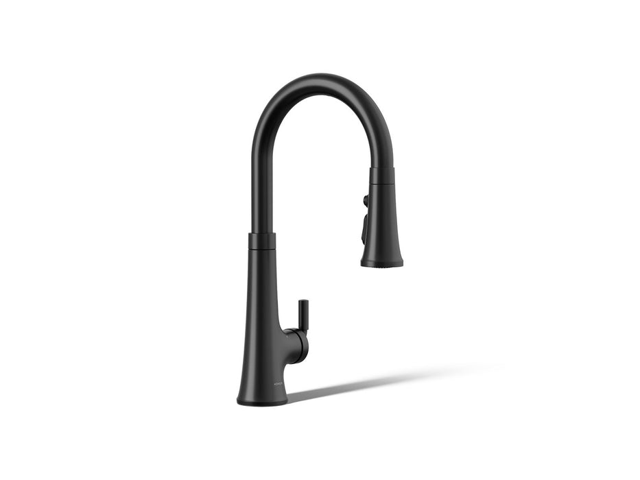 KOHLER K-23766 Tone Touchless pull-down kitchen sink faucet with three-function sprayhead, matte black