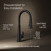 KOHLER K-23766 Tone Touchless pull-down kitchen sink faucet with three-function sprayhead, matte black - view 5