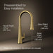 KOHLER K-23766 Tone Touchless pull-down kitchen sink faucet with three-function sprayhead, vibrant brushed moderne brass...