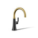 KOHLER K-23767 Tone Single-handle bar sink faucet, matte black with brushed moderne brass - view 4